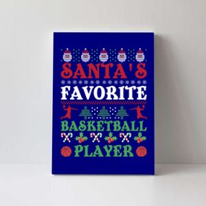 Christmas SantaS Favorite Basketball Player Xmas Meaningful Gift Canvas