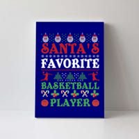 Christmas SantaS Favorite Basketball Player Xmas Meaningful Gift Canvas