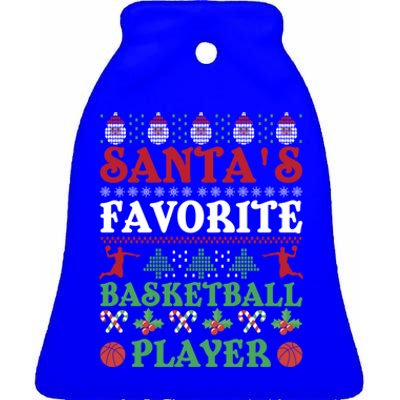 Christmas SantaS Favorite Basketball Player Xmas Meaningful Gift Ceramic Bell Ornament