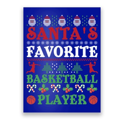 Christmas SantaS Favorite Basketball Player Xmas Meaningful Gift Poster