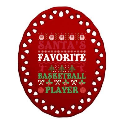 Christmas SantaS Favorite Basketball Player Xmas Meaningful Gift Ceramic Oval Ornament