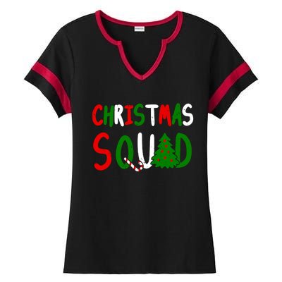 Christmas Squad Family Matching Ladies Halftime Notch Neck Tee