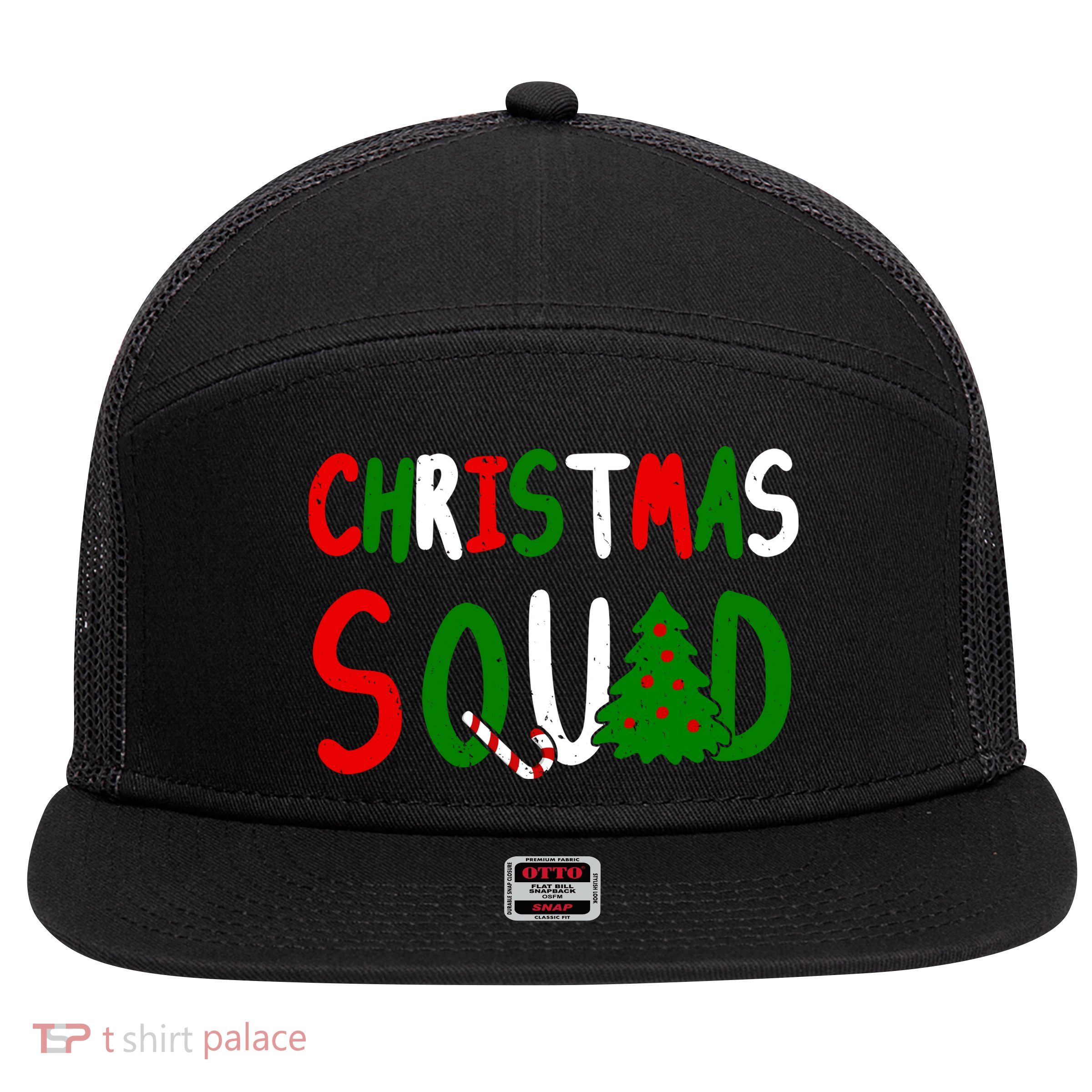 Christmas Squad Family Matching 7 Panel Mesh Trucker Snapback Hat