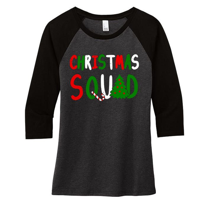 Christmas Squad Family Matching Women's Tri-Blend 3/4-Sleeve Raglan Shirt