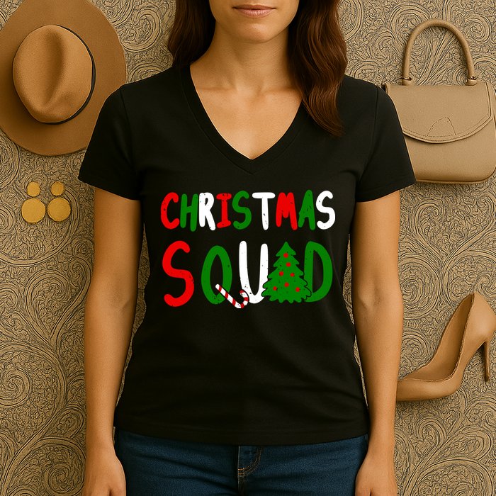 Christmas Squad Family Matching Women's V-Neck T-Shirt
