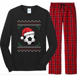 Christmas Santa Football Xmas Ugly Soccer Long Sleeve Pajama Set