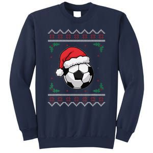 Christmas Santa Football Xmas Ugly Soccer Sweatshirt