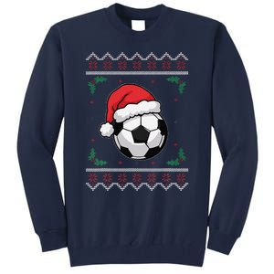 Christmas Santa Football Xmas Ugly Soccer Tall Sweatshirt