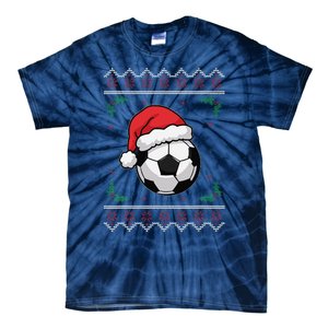 Christmas Santa Football Xmas Ugly Soccer Tie-Dye T-Shirt