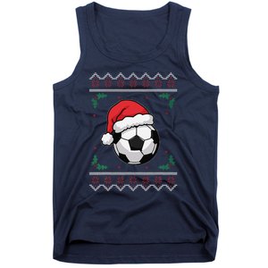 Christmas Santa Football Xmas Ugly Soccer Tank Top