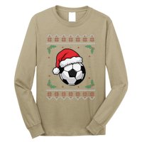 Christmas Santa Football Xmas Ugly Soccer Long Sleeve Shirt