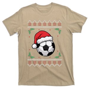 Christmas Santa Football Xmas Ugly Soccer T-Shirt