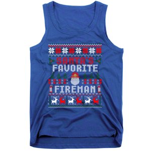 Christmas Santas Favorite Fire Firefighter Ugly Gift Tank Top