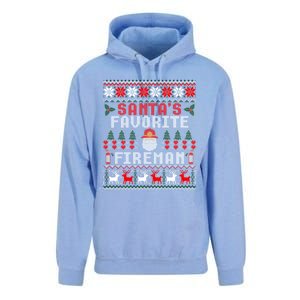 Christmas Santas Favorite Fire Firefighter Ugly Gift Unisex Surf Hoodie