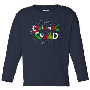 Christmas Squad Family Group Matching Funny Santa Elf Gift Toddler Long Sleeve Shirt