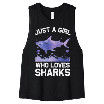 Cool Shark For Women Kids Shark Whale Shark Lover Women's Racerback Cropped Tank