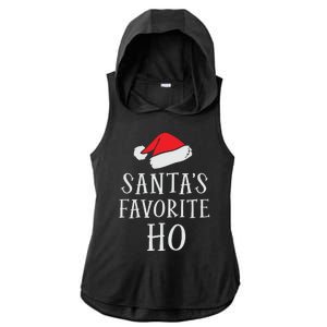 Christmas Santas Favorite Ho Funny Xmas Ladies PosiCharge Tri-Blend Wicking Draft Hoodie Tank