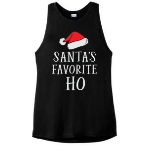 Christmas Santas Favorite Ho Funny Xmas Ladies PosiCharge Tri-Blend Wicking Tank