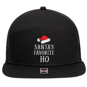 Christmas Santas Favorite Ho Funny Xmas 7 Panel Mesh Trucker Snapback Hat