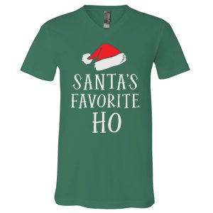 Christmas Santas Favorite Ho Funny Xmas V-Neck T-Shirt