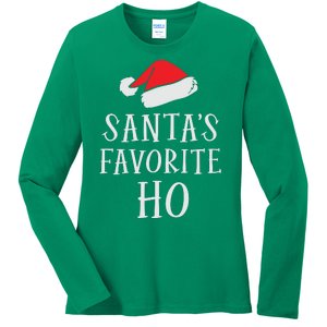 Christmas Santas Favorite Ho Funny Xmas Ladies Long Sleeve Shirt