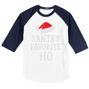 Christmas Santas Favorite Ho Funny Xmas Baseball Sleeve Shirt