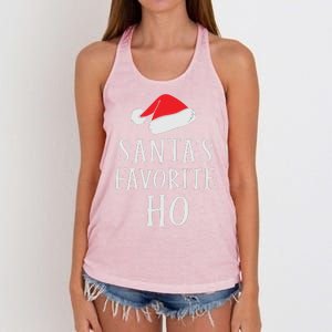 Christmas Santas Favorite Ho Funny Xmas Women's Knotted Racerback Tank