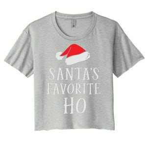 Christmas Santas Favorite Ho Funny Xmas Women's Crop Top Tee