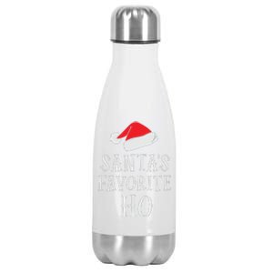 Christmas Santas Favorite Ho Funny Xmas Stainless Steel Insulated Water Bottle