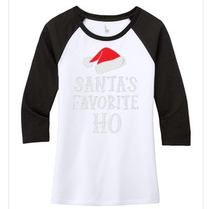 Christmas Santas Favorite Ho Funny Xmas Women's Tri-Blend 3/4-Sleeve Raglan Shirt