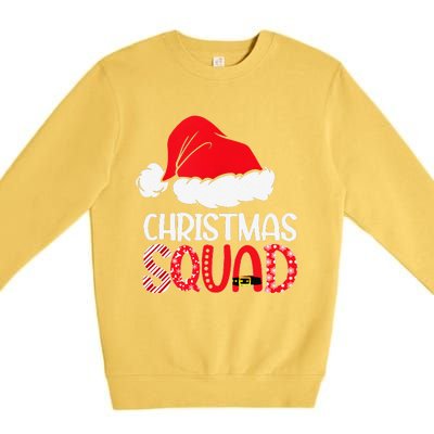 Christmas Squad Family Group Matching Santa Hat Xmas Premium Crewneck Sweatshirt