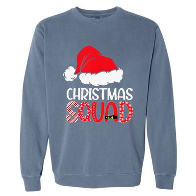 Christmas Squad Family Group Matching Santa Hat Xmas Garment-Dyed Sweatshirt