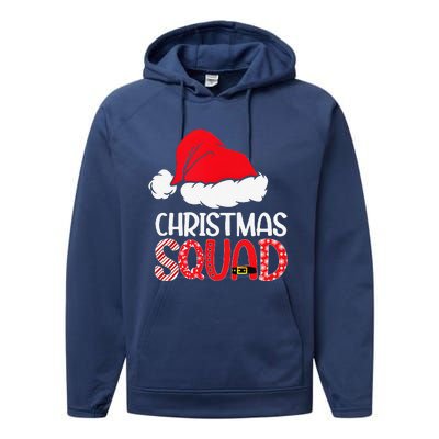 Christmas Squad Family Group Matching Santa Hat Xmas Performance Fleece Hoodie