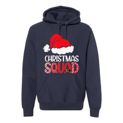 Christmas Squad Family Group Matching Santa Hat Xmas Premium Hoodie