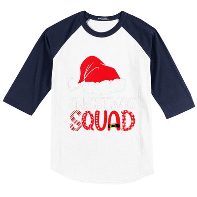 Christmas Squad Family Group Matching Santa Hat Xmas Baseball Sleeve Shirt