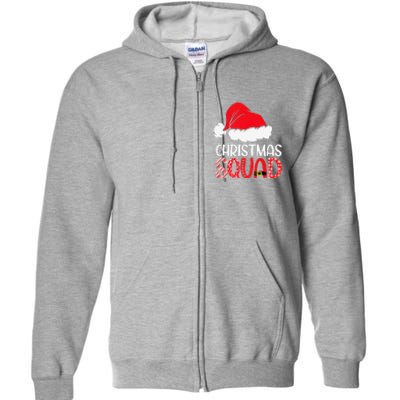 Christmas Squad Family Group Matching Santa Hat Xmas Full Zip Hoodie