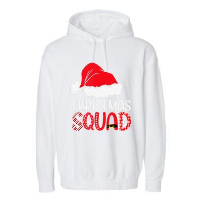 Christmas Squad Family Group Matching Santa Hat Xmas Garment-Dyed Fleece Hoodie