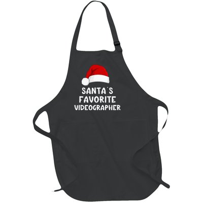 Christmas Santa's Favorite Videographer Funny Xmas Pajama  Full-Length Apron With Pockets