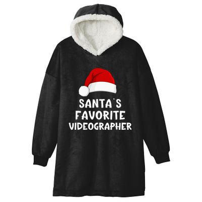 Christmas Santa's Favorite Videographer Funny Xmas Pajama  Hooded Wearable Blanket