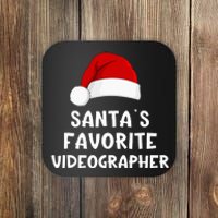 Christmas Santa's Favorite Videographer Funny Xmas Pajama  Coaster