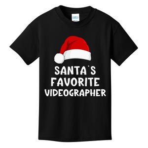 Christmas Santa's Favorite Videographer Funny Xmas Pajama  Kids T-Shirt