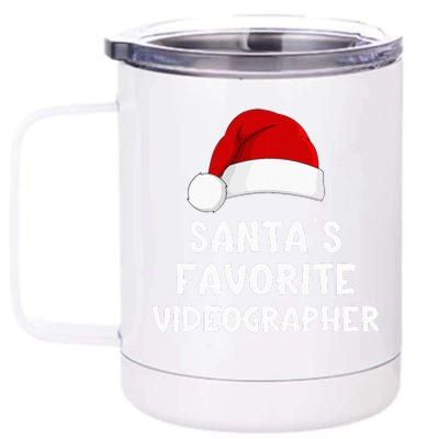 Christmas Santa's Favorite Videographer Funny Xmas Pajama  12 oz Stainless Steel Tumbler Cup