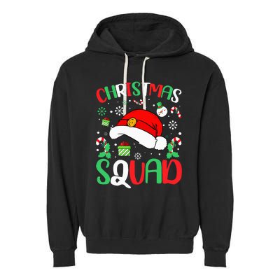 Christmas Squad Family Group Matching Christmas Pajama Party Garment-Dyed Fleece Hoodie