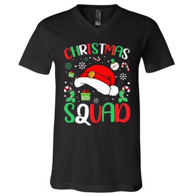 Christmas Squad Family Group Matching Christmas Pajama Party V-Neck T-Shirt