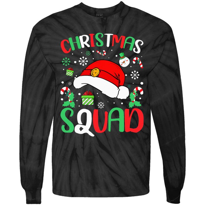 Christmas Squad Family Group Matching Christmas Pajama Party Tie-Dye Long Sleeve Shirt