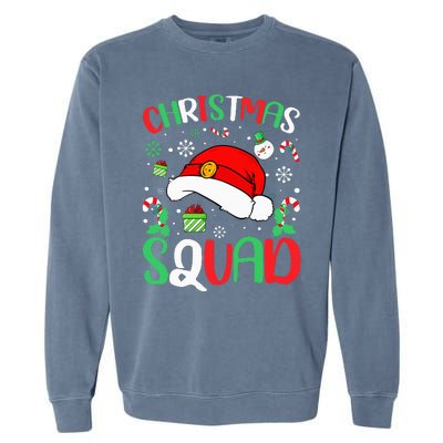 Christmas Squad Family Group Matching Christmas Pajama Party Garment-Dyed Sweatshirt