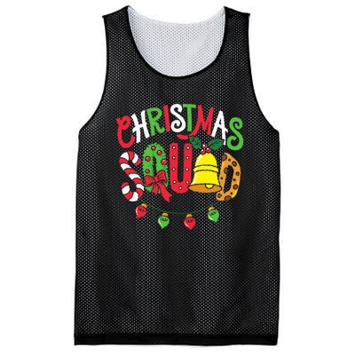 Christmas Squad Family Matching Pajama Funny Xmas Mesh Reversible Basketball Jersey Tank