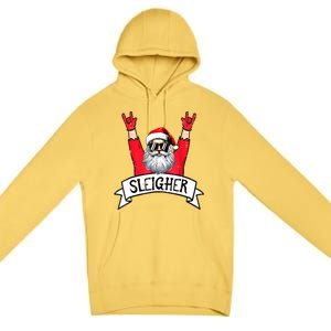 Christmas Sleigher Funny Santa Rock Xmas Rocker Gift Premium Pullover Hoodie