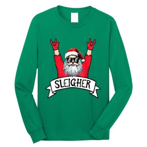 Christmas Sleigher Funny Santa Rock Xmas Rocker Gift Long Sleeve Shirt