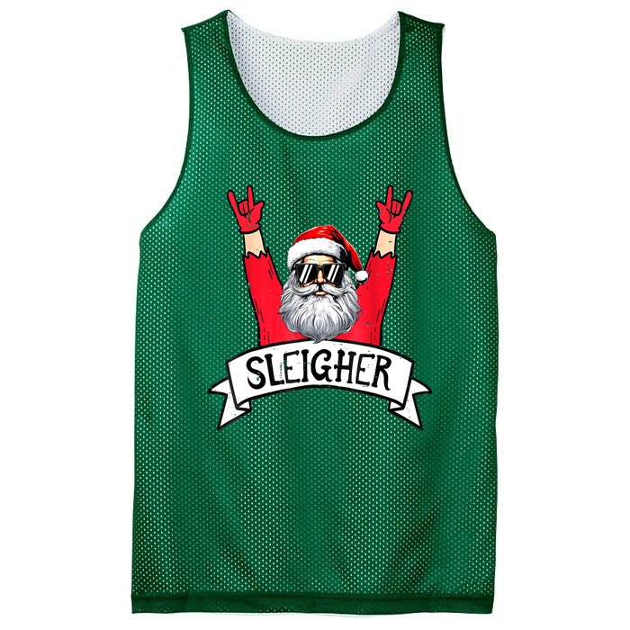 Christmas Sleigher Funny Santa Rock Xmas Rocker Gift Mesh Reversible Basketball Jersey Tank